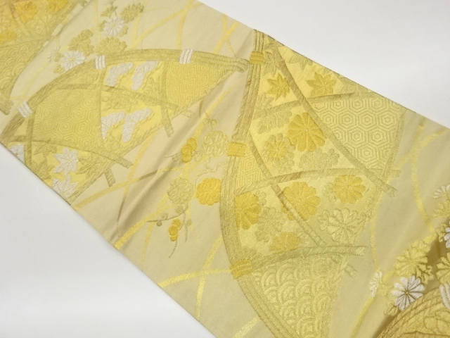 JAPANESE FUKURO OBI / WOVEN FLORAL PLANTS